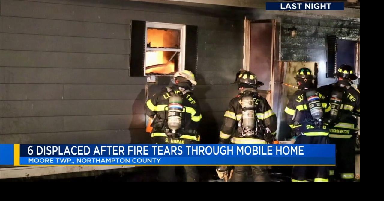 6 displaced after fire tears through mobile home in Moore Township ...