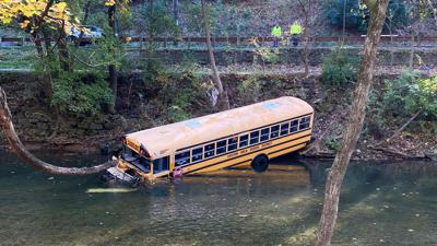 Easton Area school bus crash into Bushkill Creek