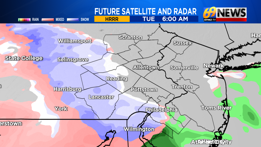 A wintry mix for Tuesday morning's commute may lead to some slick spots ...