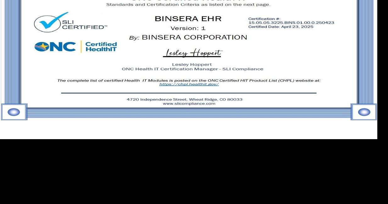 Binsera Corporation Introduces World's First Offline-Ready, ONC-Certified Cloud EHR With Integrated PACS and Advanced AI
