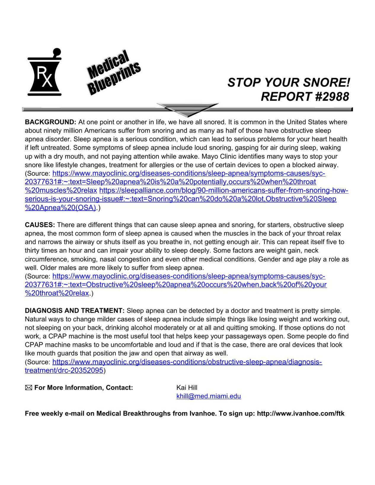 Safe Snorting Booklets Health Beat: Stop the snore | Health Beat | wfmz.com