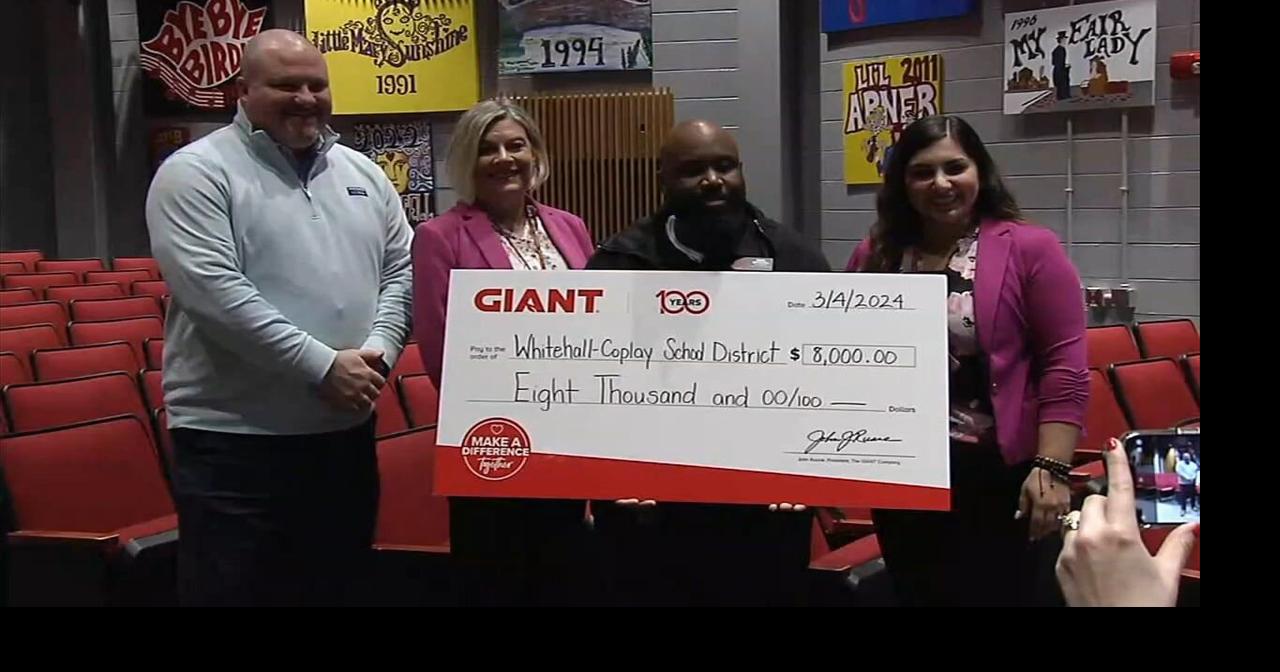 Giant donates 8K to WhitehallCoplay School District for food pantries