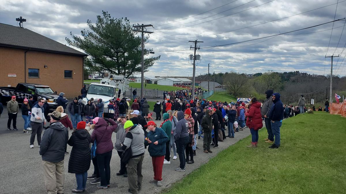 People at Schnecksville Fire Hall ahead of Trump rally