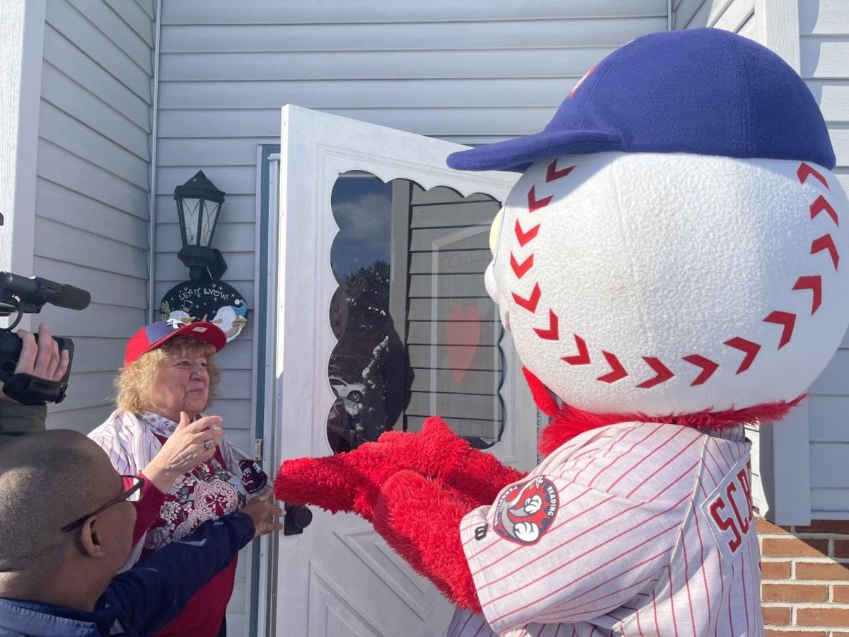 Reading Fightin Phils mascot Screwball. The Reading Fightin Phils