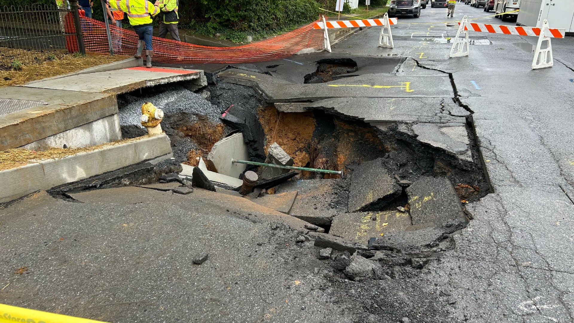 Large sinkhole in Catasauqua nearly swallows van | Northern Lehigh