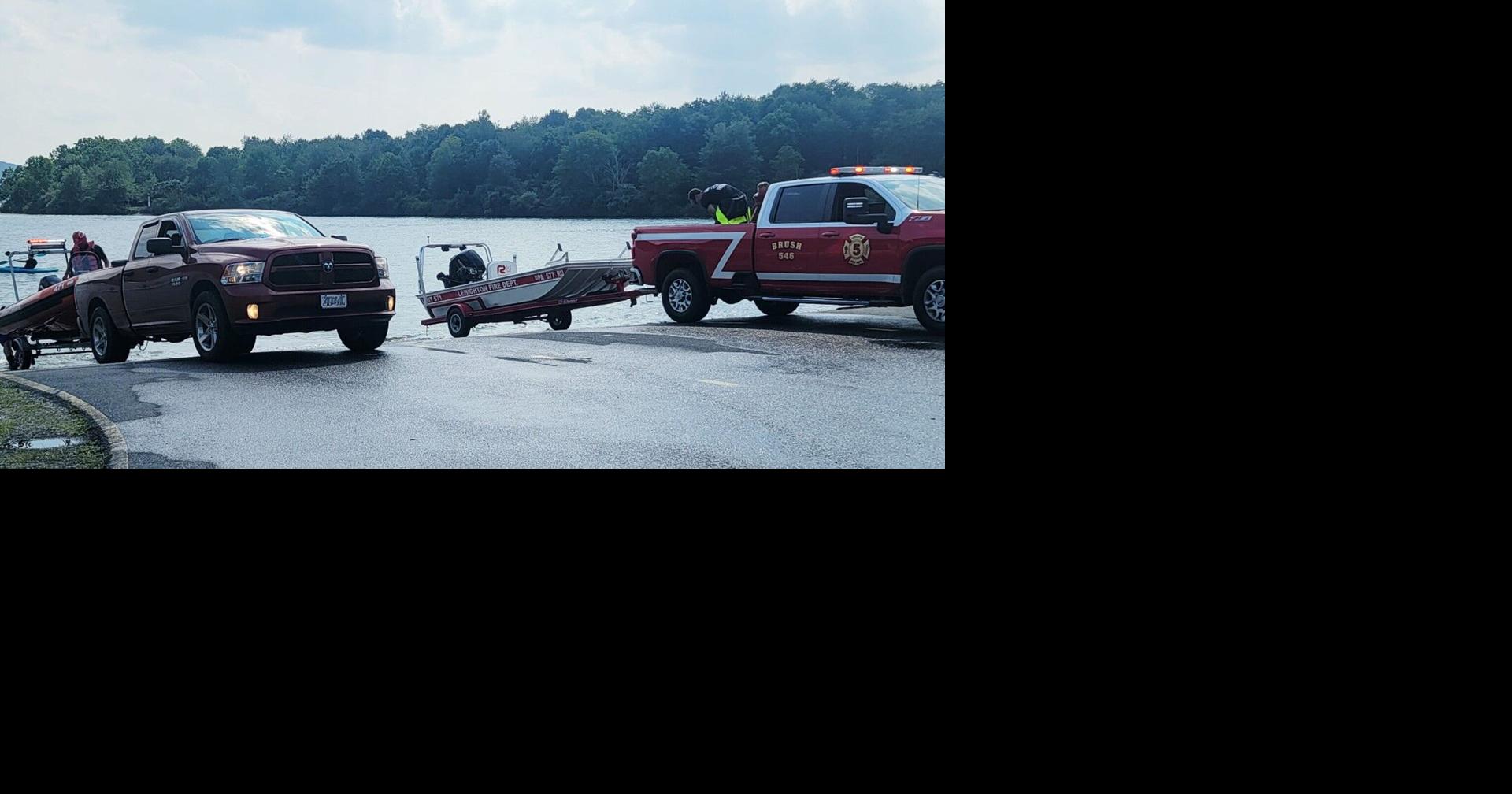 Rescue boats at Beltzville Lake Aug. 6, 2023