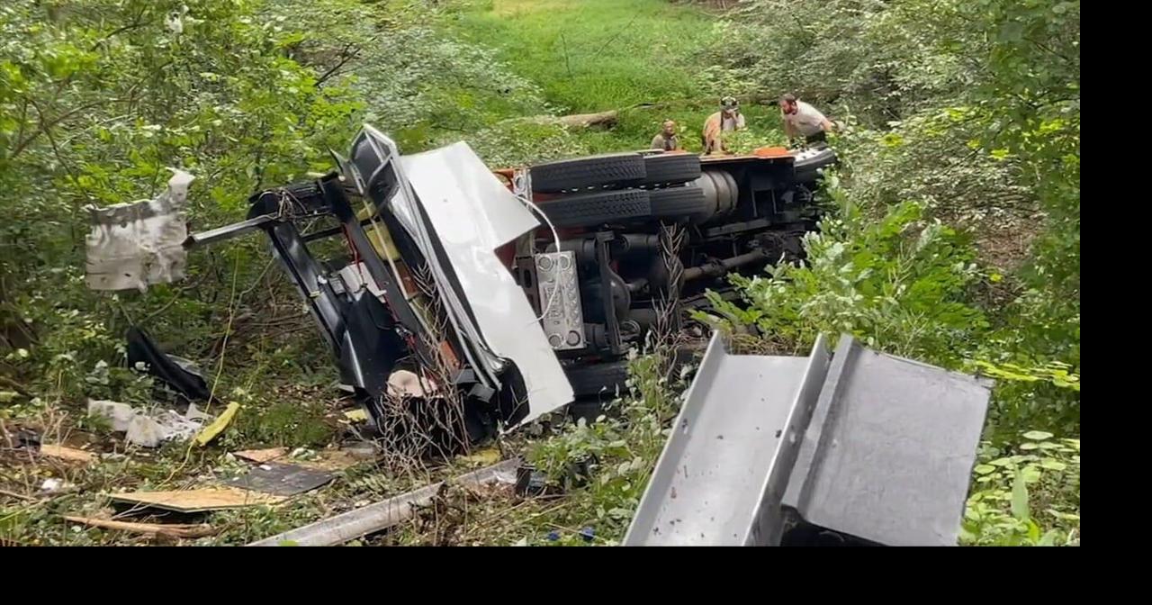 Truck plunges down embankment in Twp. Berks Regional