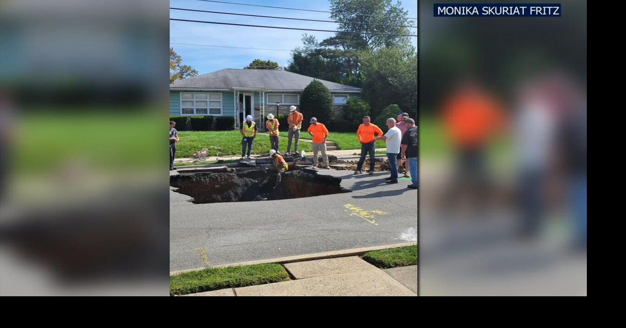 Firefighter talks about how 20-foot sinkhole opened up close to his home in Bethlehem