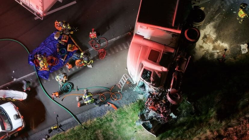 Interstate 78 multi-vehicle crash involves two tractor-trailers ...