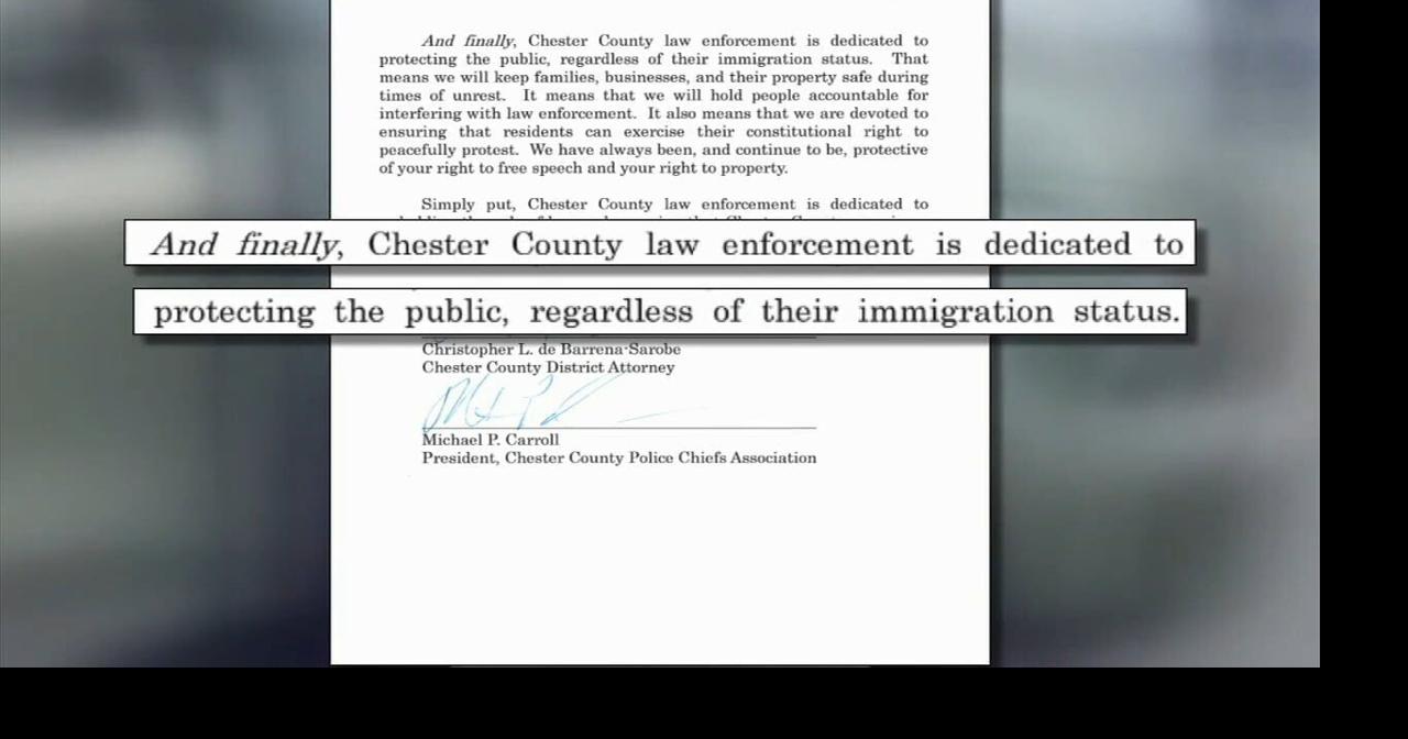 Chester County officials issue joint statement on ICE and immigration enforcement