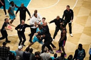Basket-brawl as five ejected in Pistons-Hornets clash