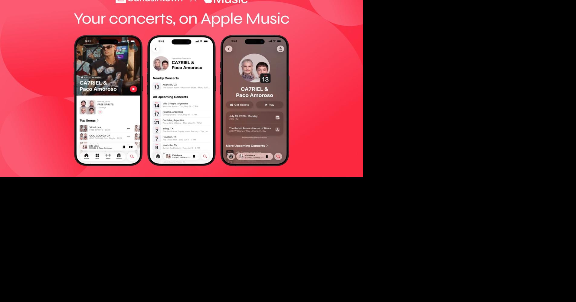 BANDSINTOWN POWERS CONCERT LISTINGS ON APPLE MUSIC WITH THE RELEASE OF IOS 26.4