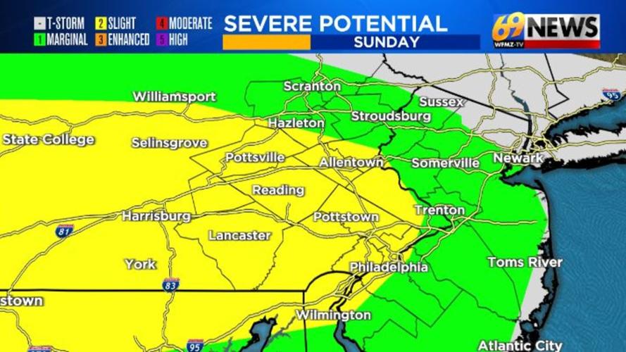 Isolated to scattered severe thunderstorms possible later Sunday ...