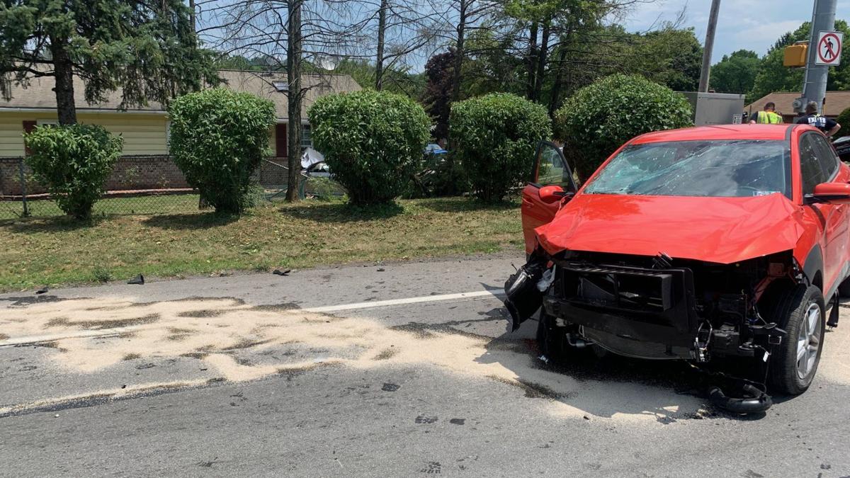 Car stops short of hitting house on Route 422 in Exeter Berks