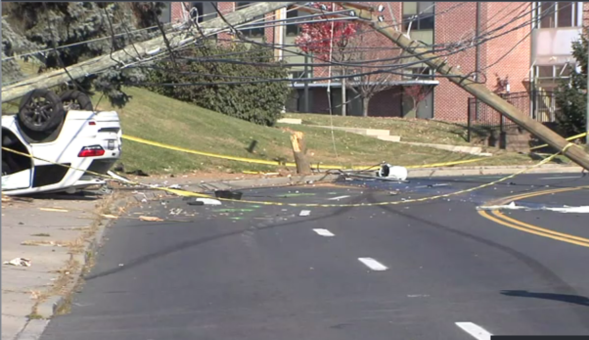 Car Flips, Knocks Over 2 Utility Poles In Allentown | Lehigh Valley ...