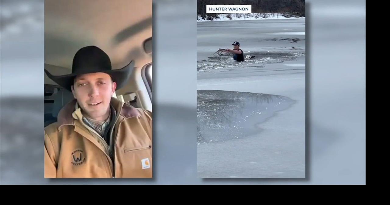 Cowboy rescues a calf from an icy situation | Good News | wfmz.com