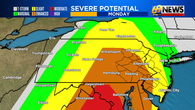 Watching closely the potential for severe storms Monday with strong ...