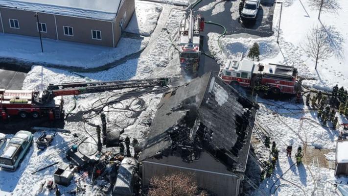 Bucks County fire roars through roof of building | Upper Bucks County ...