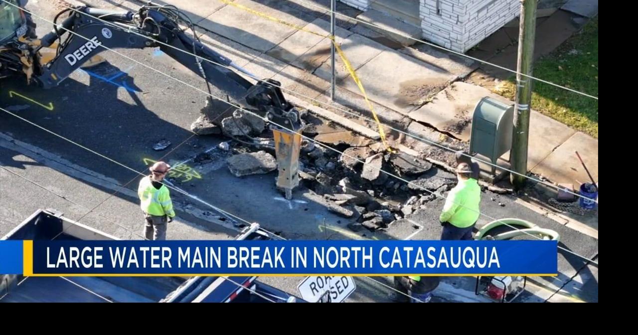 Water main break causes road closures in North Catasauqua Lehigh