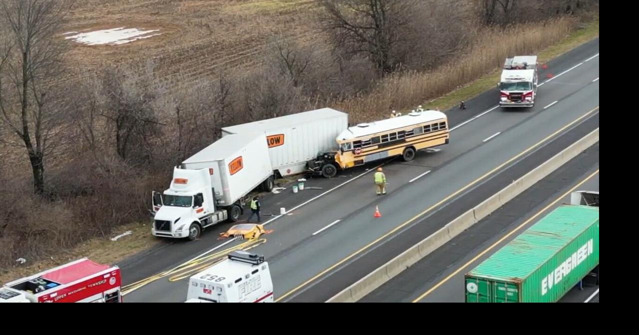 School bus and tractor trailer crash on I-78 W | Lehigh Valley Regional ...