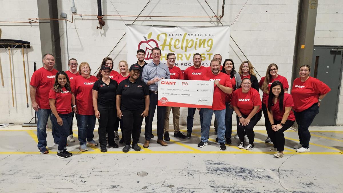Giant donates $100,000 to Helping Harvest to help fight childhood hunger, Berks Regional News