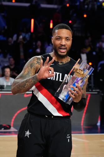 Damian Lillard wins a record-tying 3rd NBA 3-point contest title. Team ...