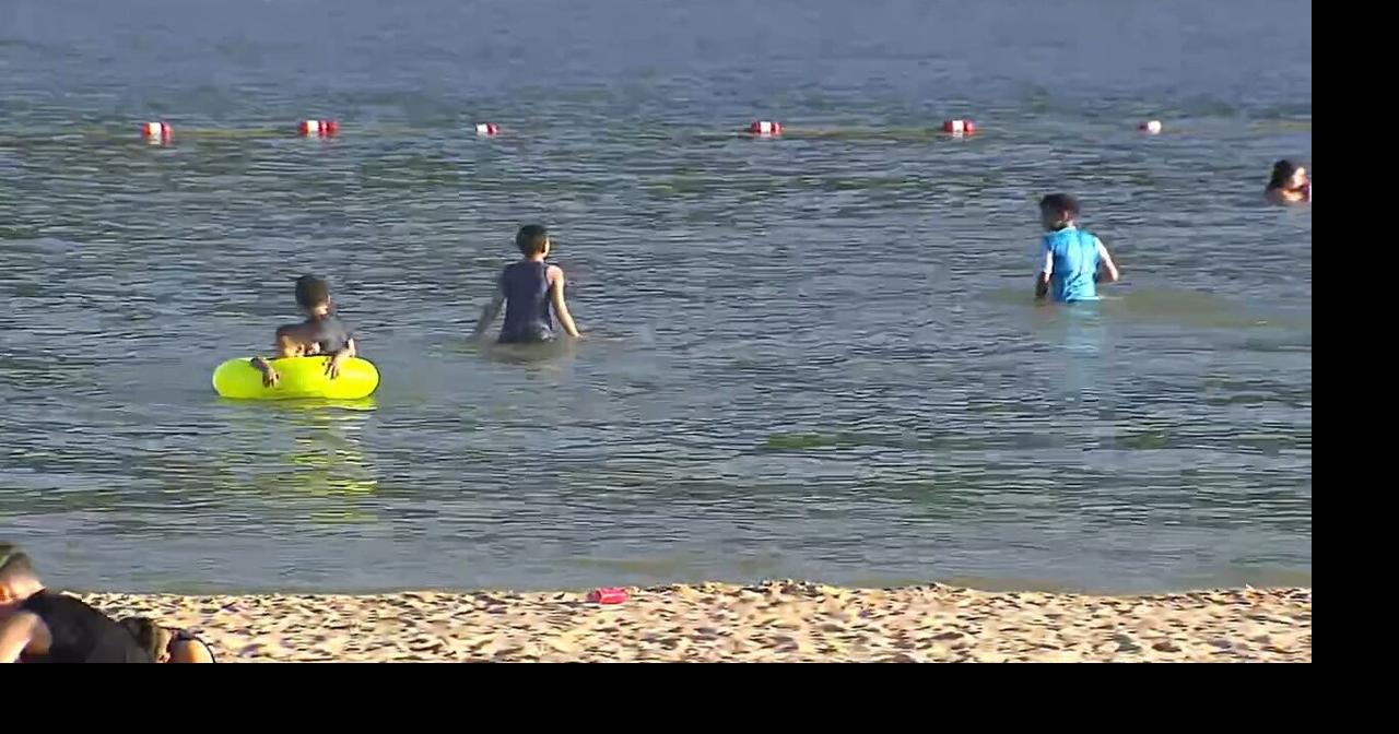 Visitors enjoy one last swim for the summer in Carbon Co.