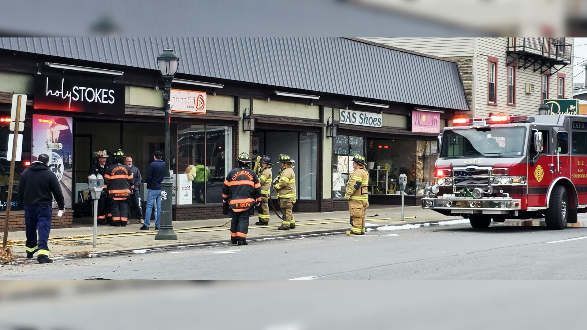 Firefighters battle commercial storefront blaze in East Stroudsburg ...