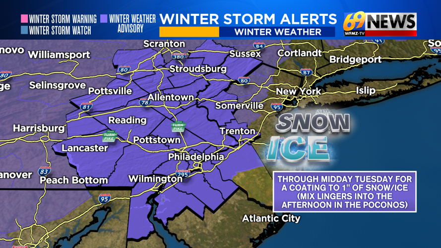 A wintry mix for Tuesday morning's commute may lead to some slick spots ...