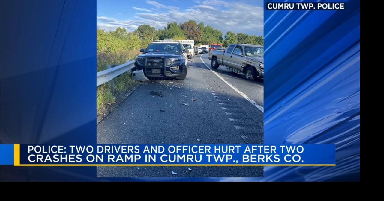 Two drivers and officer hurt after two crashes in Berks Berks