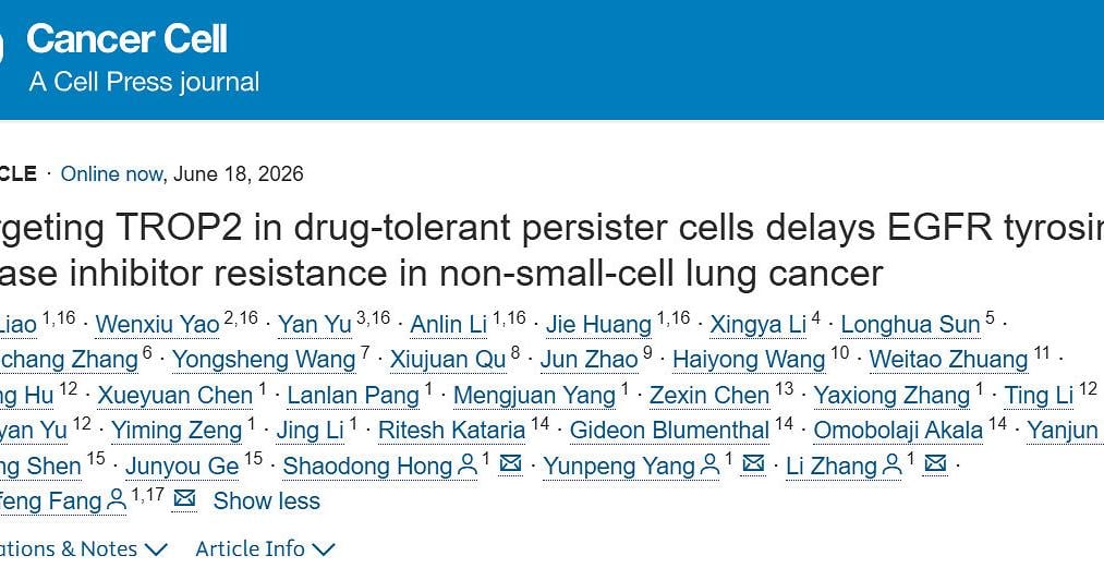 Translational Research Results of Sacituzumab Tirumotecan (sac-TMT) in Combination with Osimertinib as First-Line Treatment for EGFR-Mutant NSCLC Published in Cancer Cell
