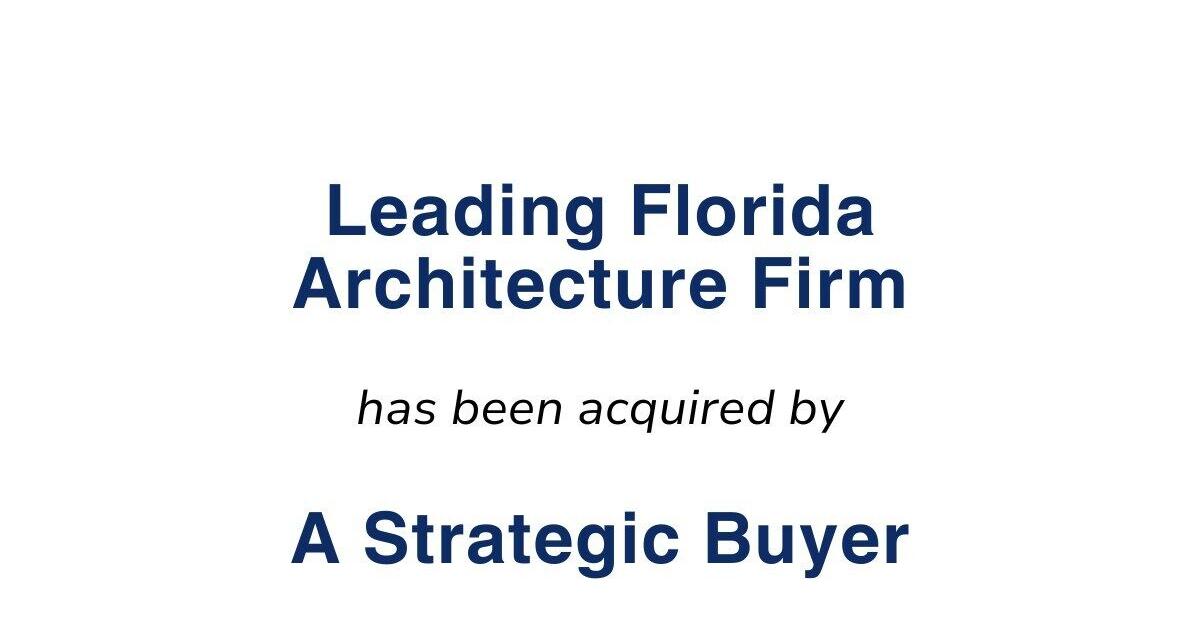 Florida Architecture Firm Acquired by International Holding Company