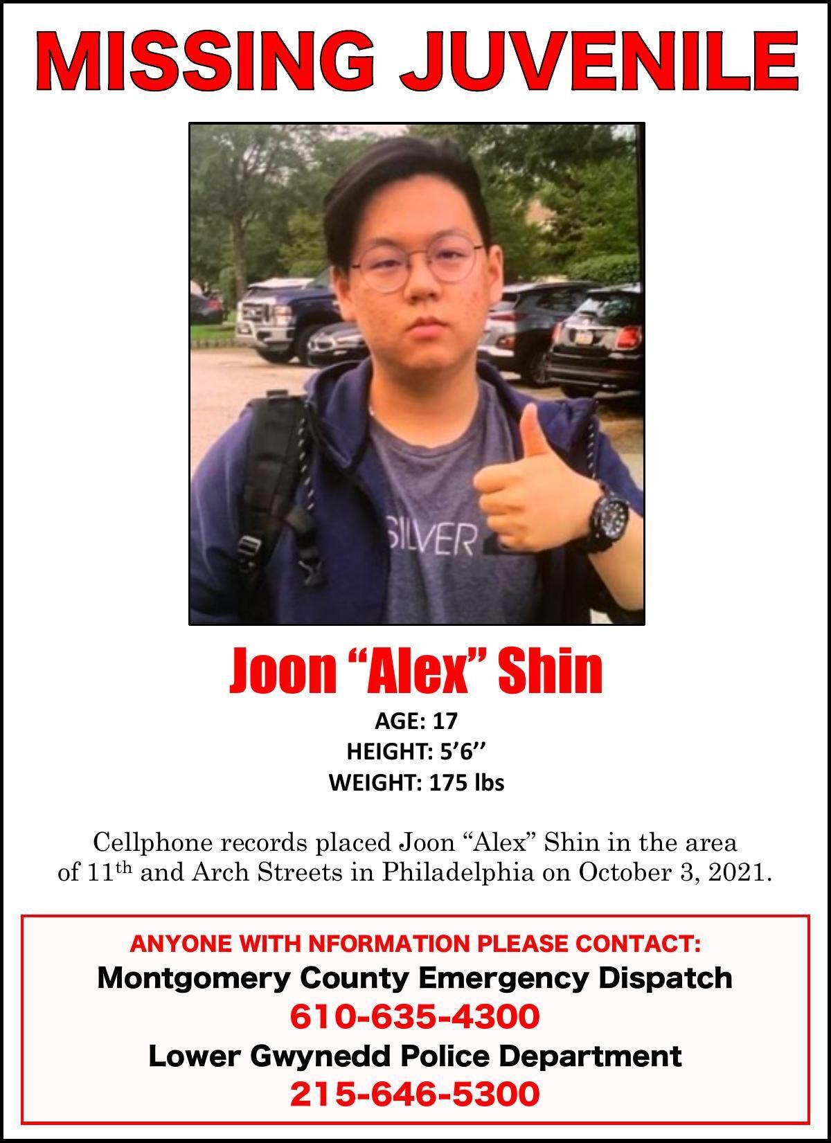 Joon "Alex" Shin Missing Poster