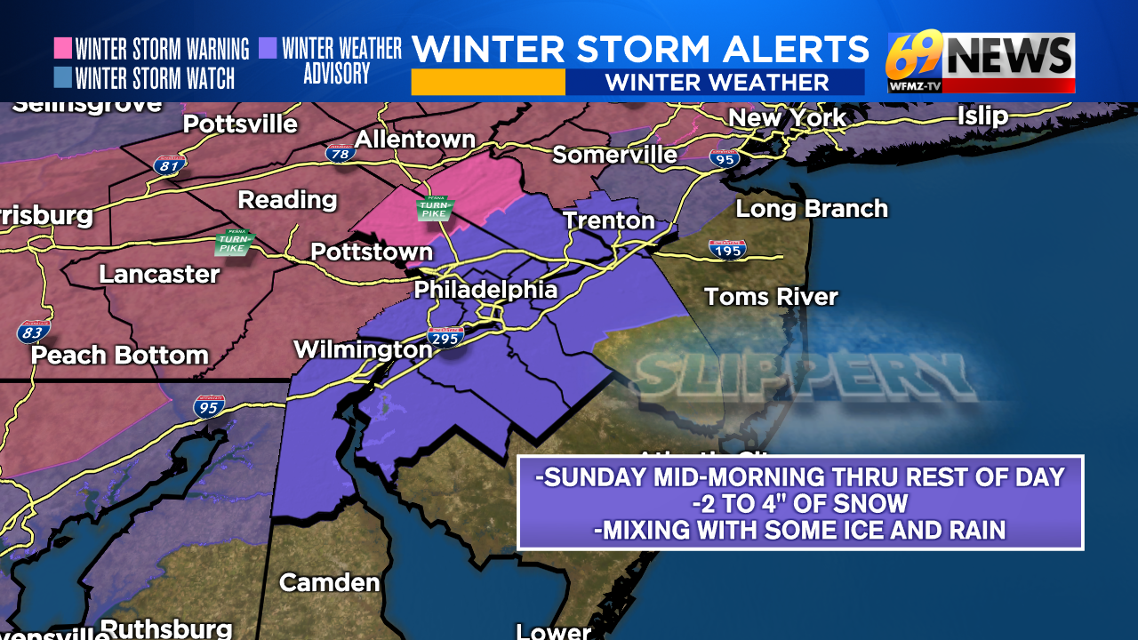 Latest snowfall forecast for Sunday: 4-8" of snow expected for much of ...