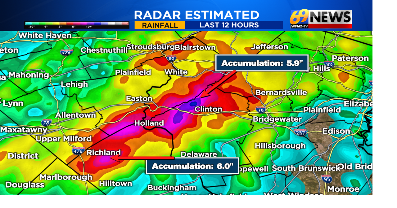 Two rounds of storms deliver flash flooding, up to 3-6