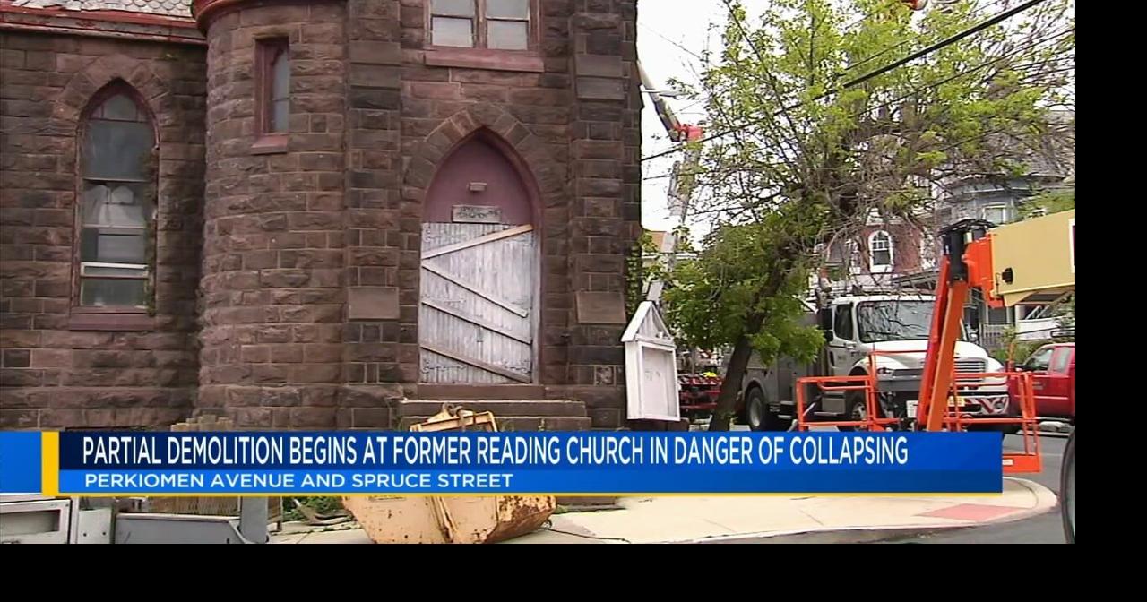 Reading crews move to demolish church tower in danger of collapse ...