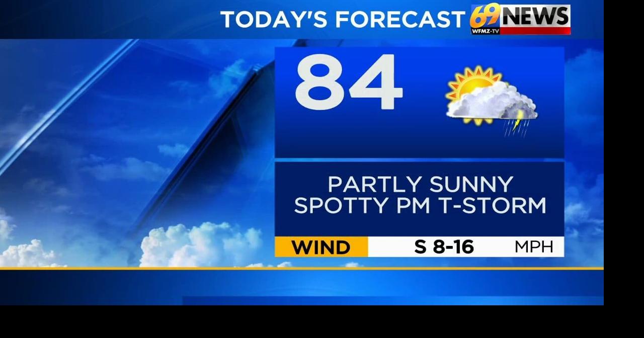 Partly sunny with a spotty shower or thunderstorm late today; better ...