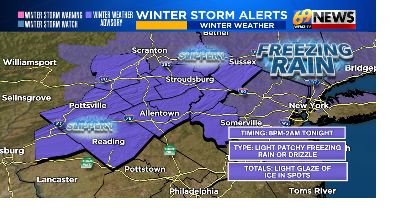 Patchy freezing rain and drizzle could lead to some scattered slick ...