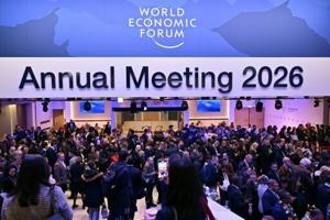 Huge lines, laughs and gasps as Trump addresses Davos elites
