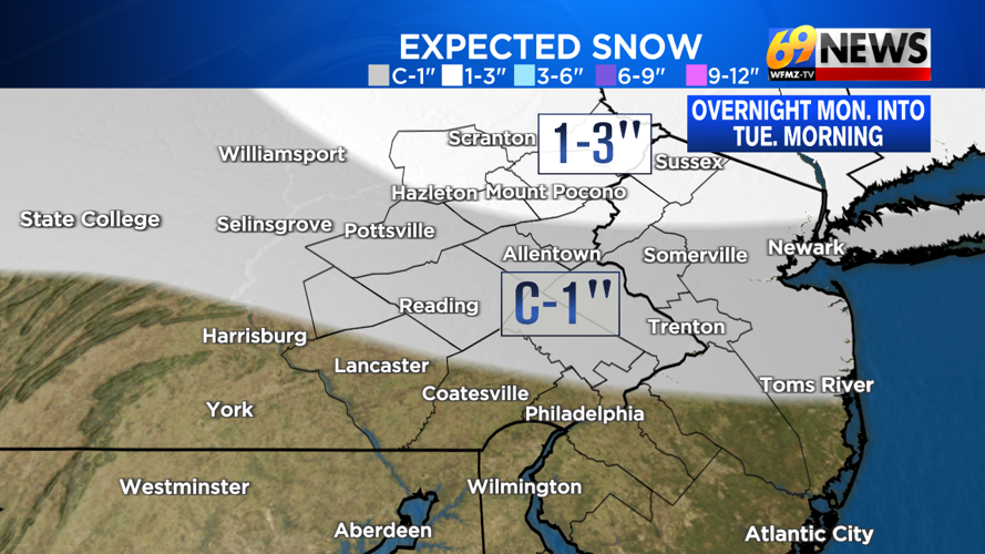 A bit of light snow overnight Monday into Tuesday morning could lead to ...