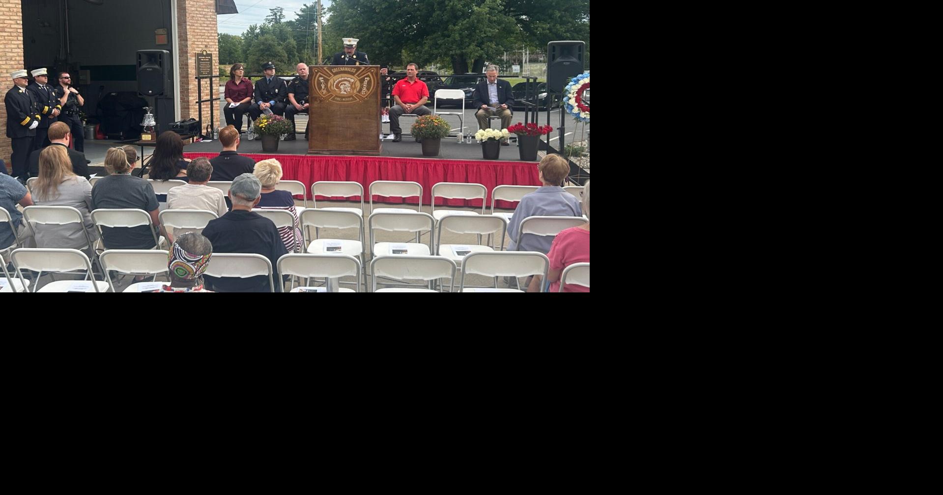 Greenawalds Fire Co. holds 9/11 ceremony at memorial featuring steel from WTC site