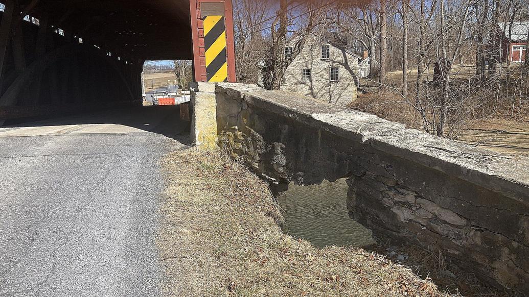 Detour in place as officials assess damage to historic covered bridge