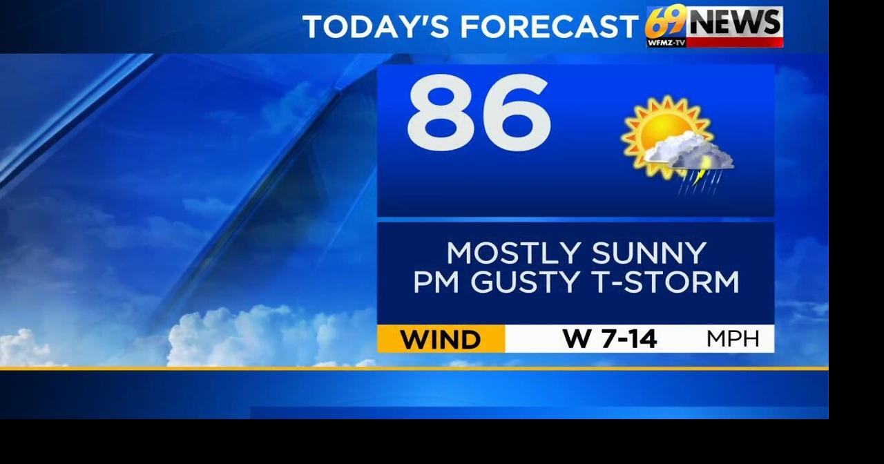 Mostly sunny with a gusty thunderstorm this afternoon; beautiful ...