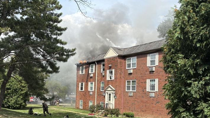 Residents displaced after fire at building at apartment complex in ...