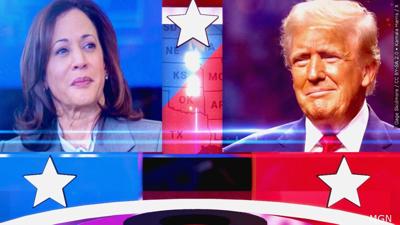 Harris, Trump election banner generic