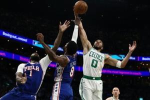 Celtics crush Sixers as Tatum and Brown shine in playoff opener