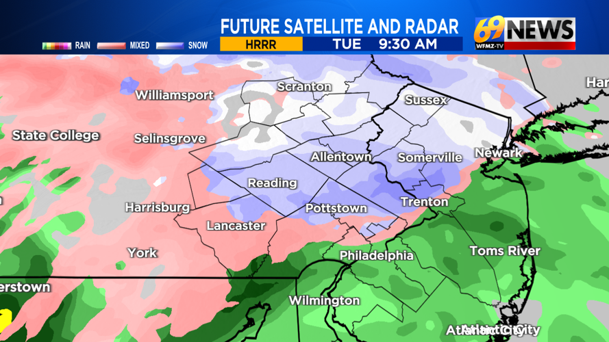 A wintry mix for Tuesday morning's commute may lead to some slick spots ...