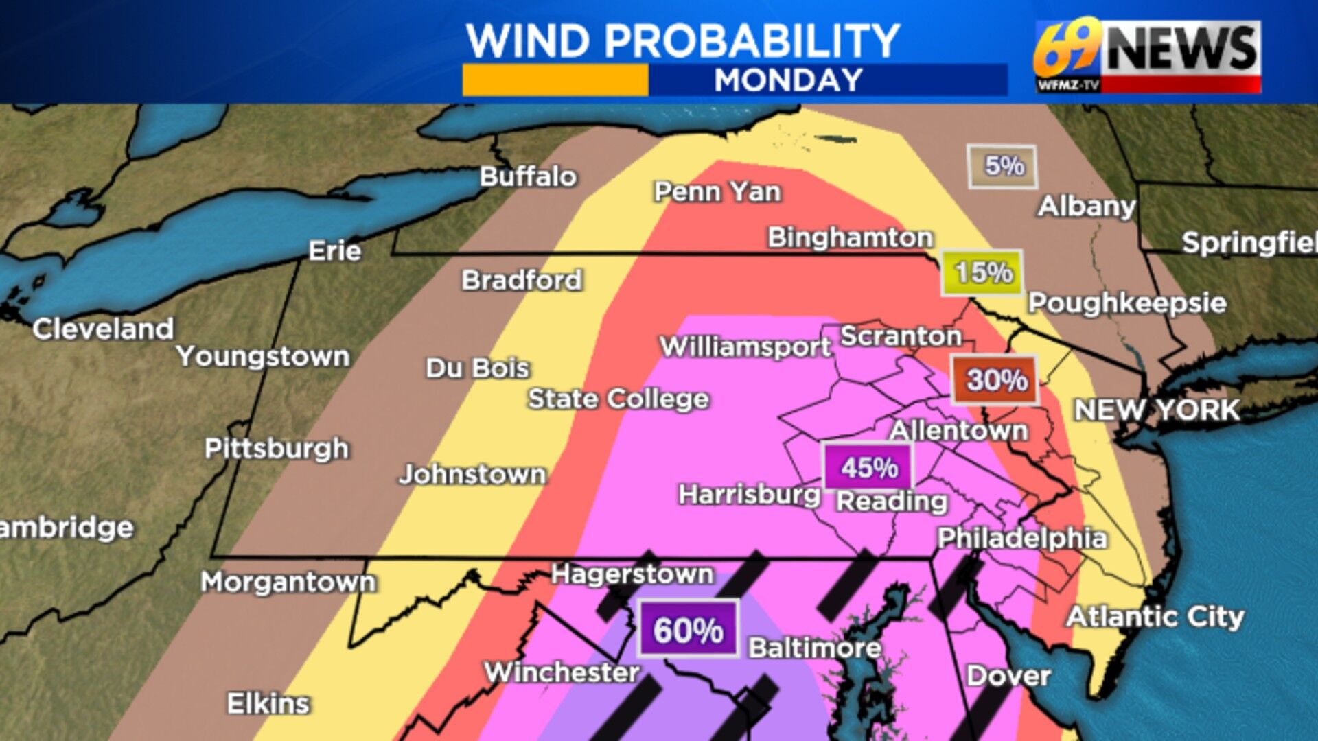 Tracking the potential for severe storms later today; strong winds ...