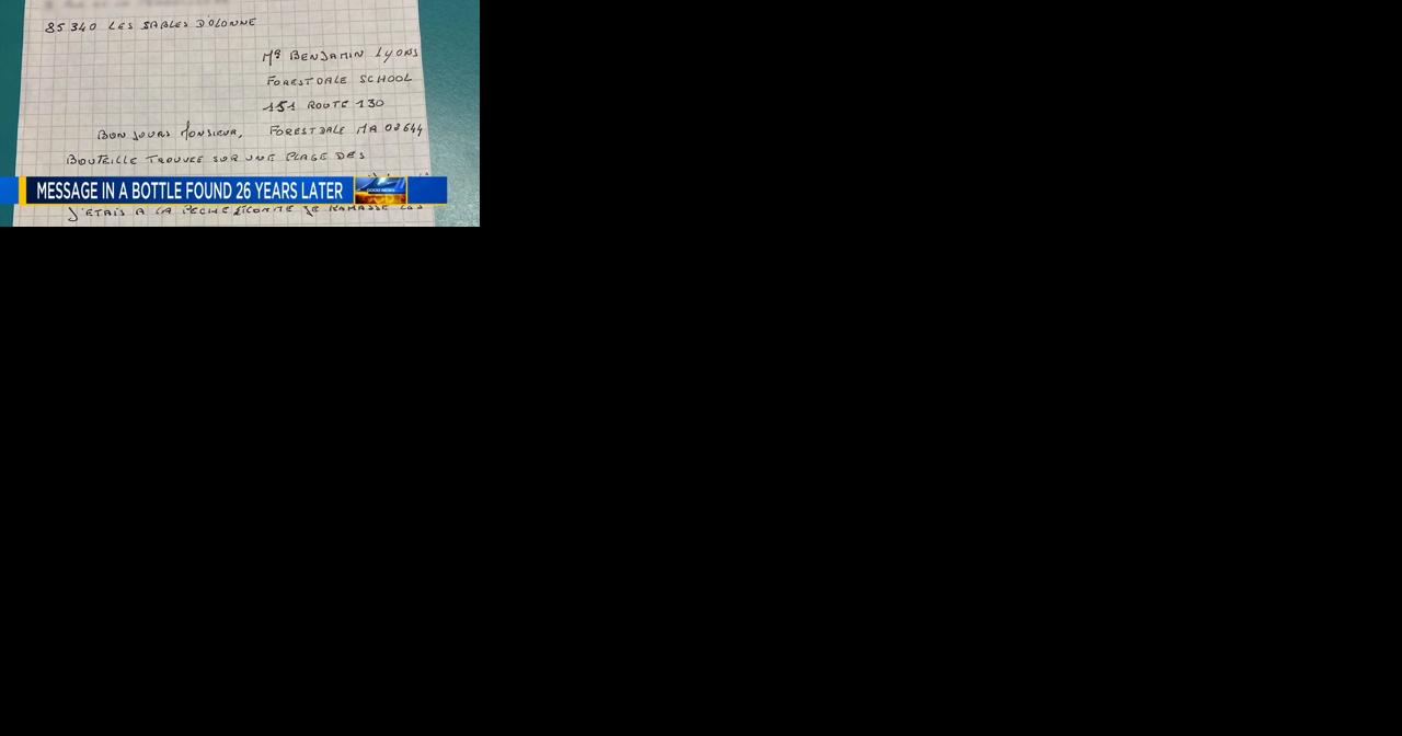 Massachusetts elementary school receives letter in response to 90's message in a bottle - Vimarsana News
