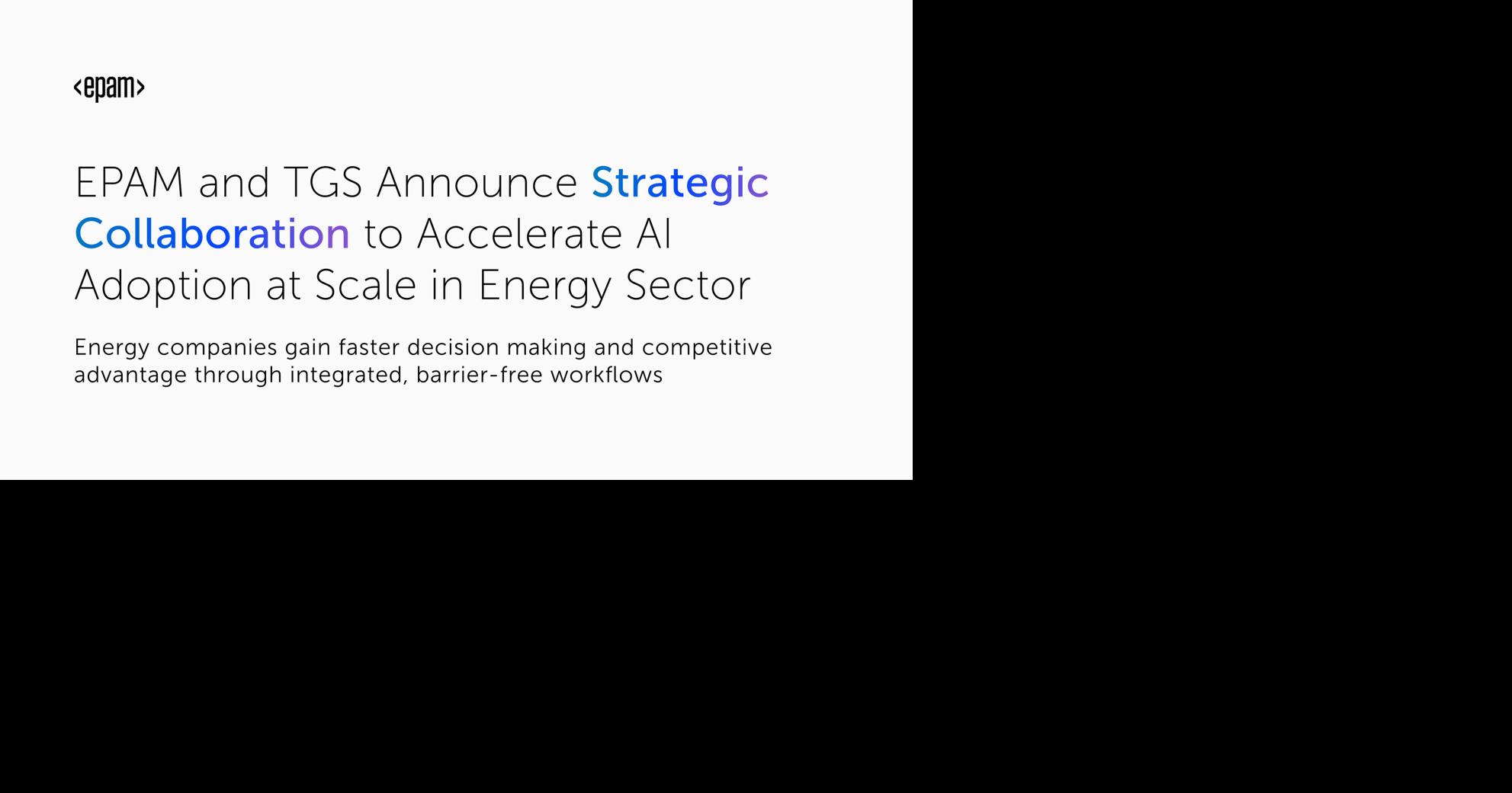 EPAM and TGS Announce Strategic Collaboration to Accelerate AI Adoption at Scale in Energy Sector